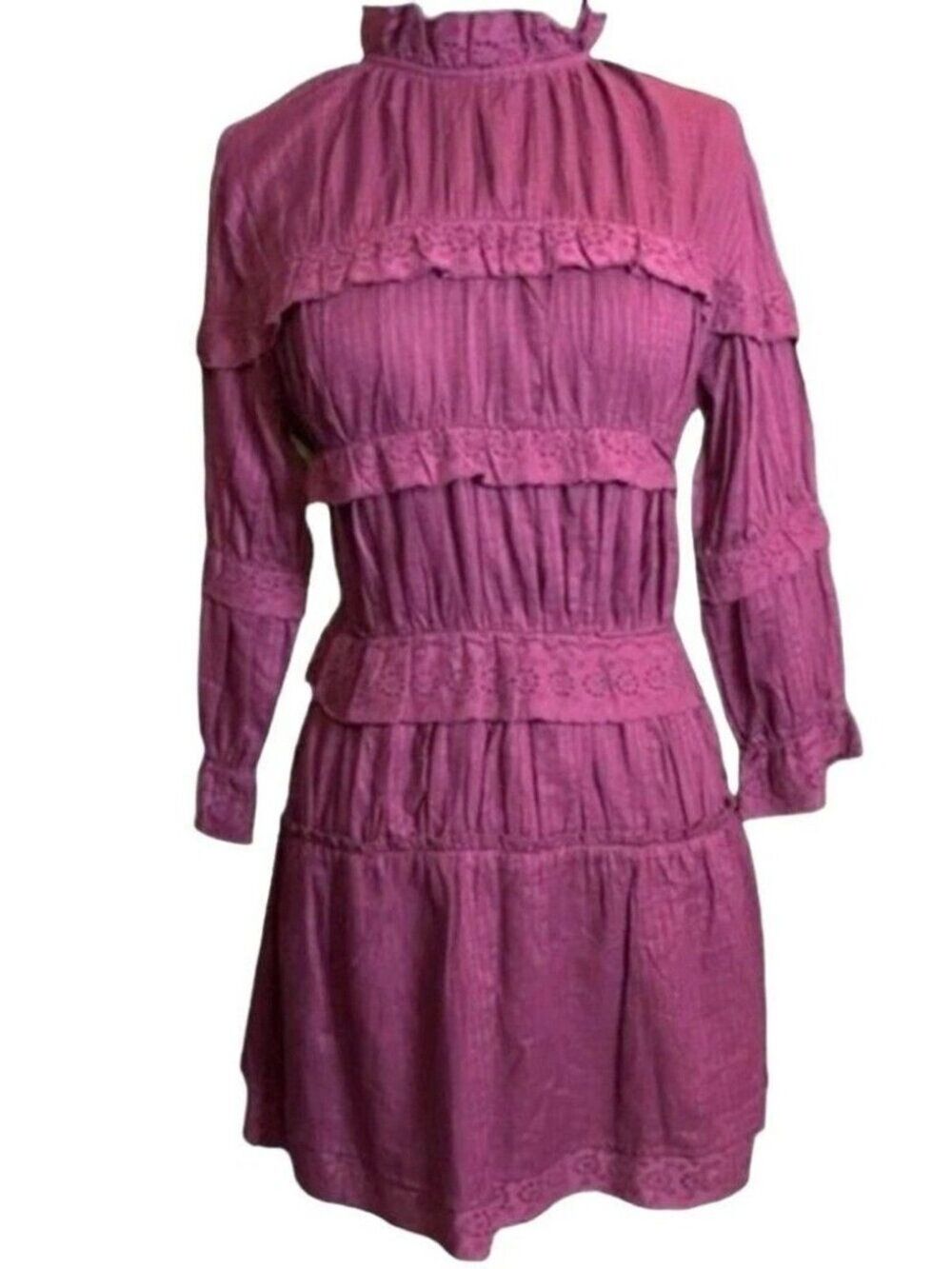 NWT Chelsea & Violet Shadow Victorian Stripe Tiered Ruffle sz XS